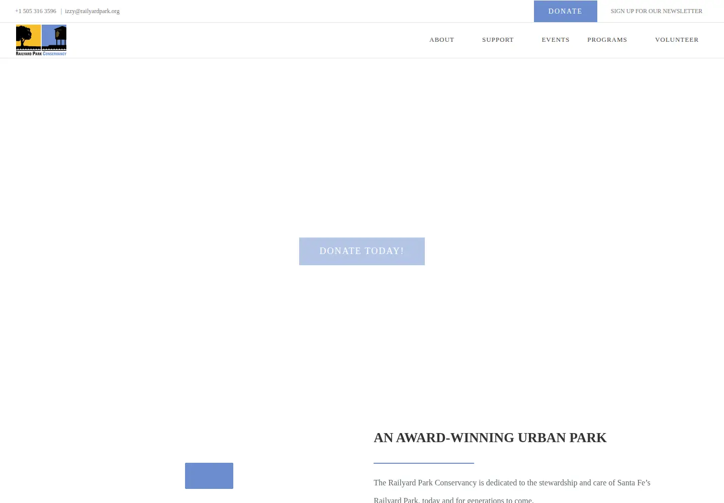 Screenshot of railyardpark.org