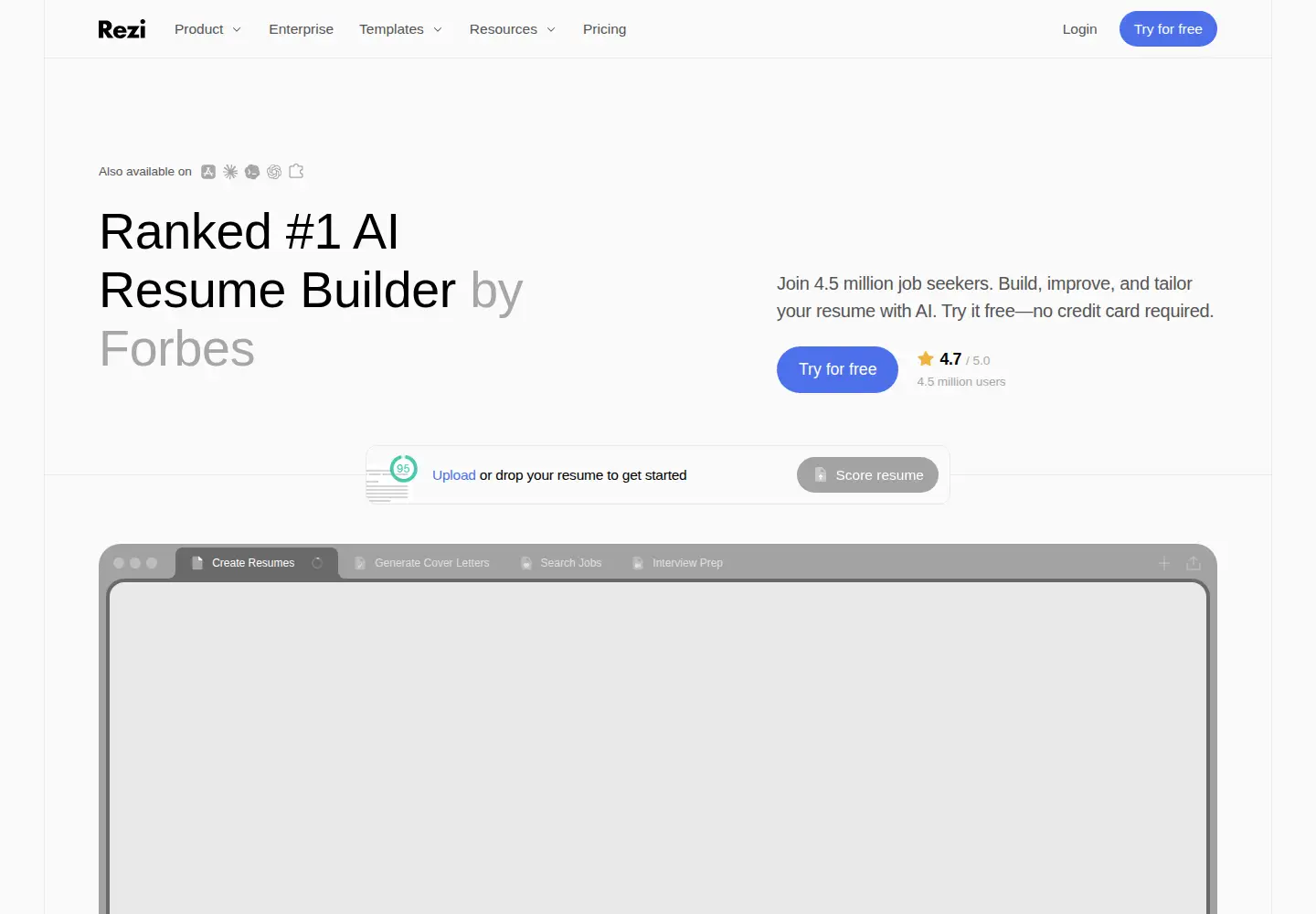 Screenshot of rezi.ai