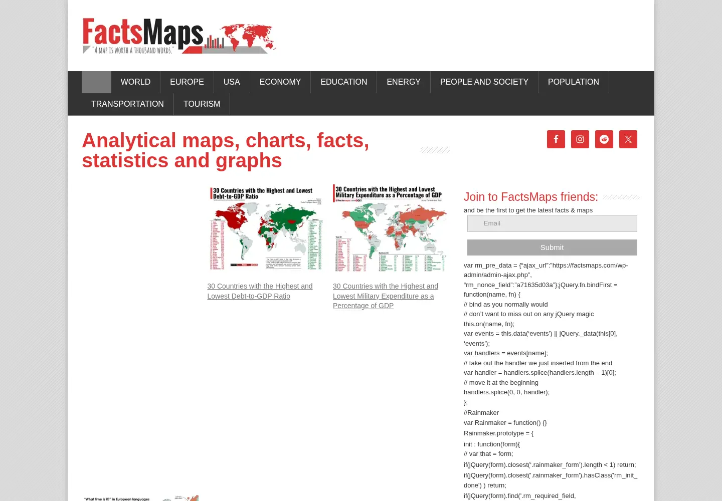 Screenshot of factsmaps.com
