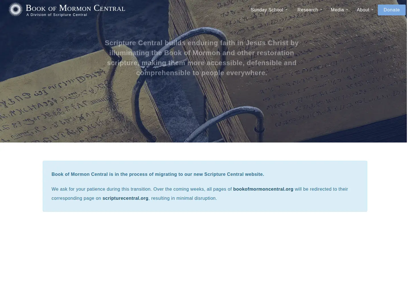 Screenshot of bookofmormoncentral.org
