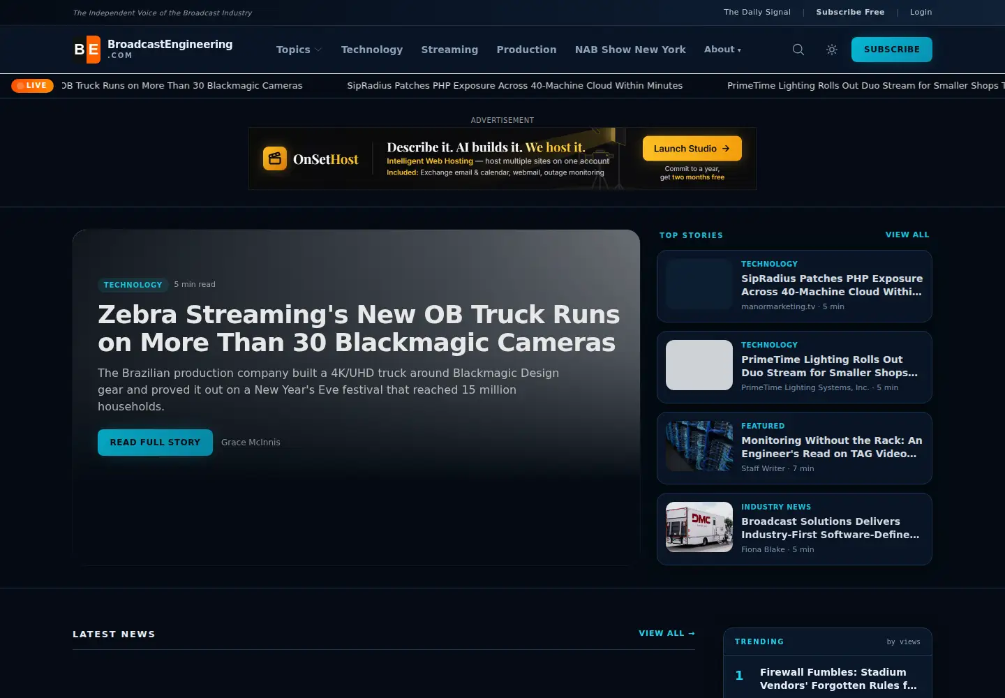 Screenshot of broadcastengineering.com