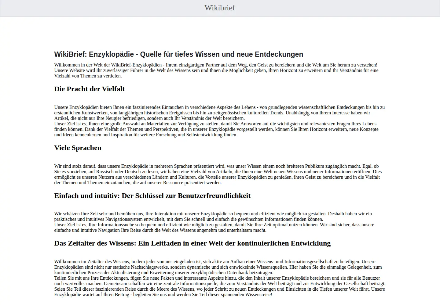 Screenshot of wikibrief.org