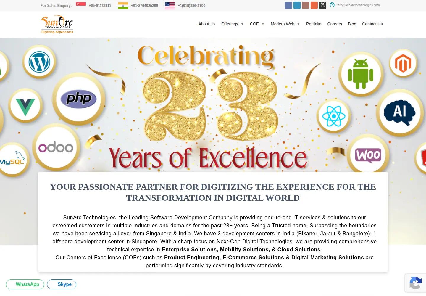 Screenshot of sunarctechnologies.com