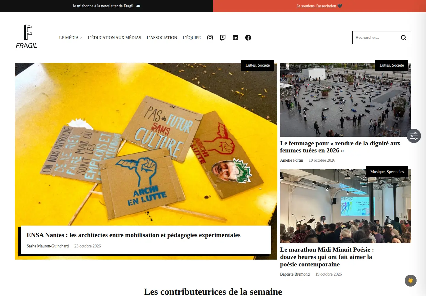 Screenshot of fragil.org