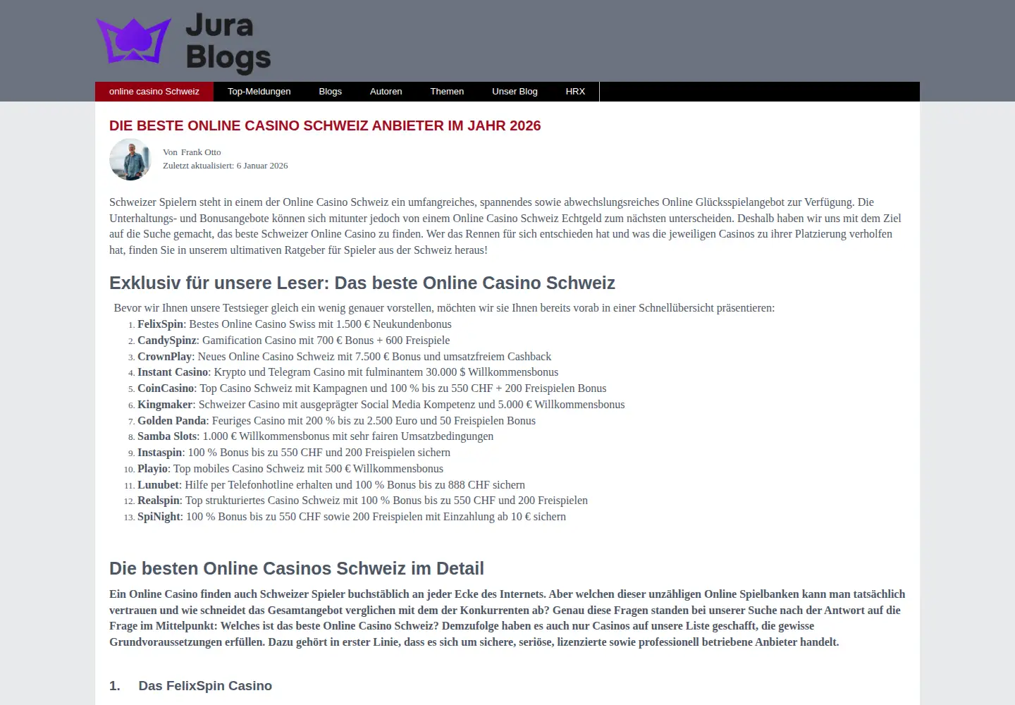 Screenshot of jurablogs.com