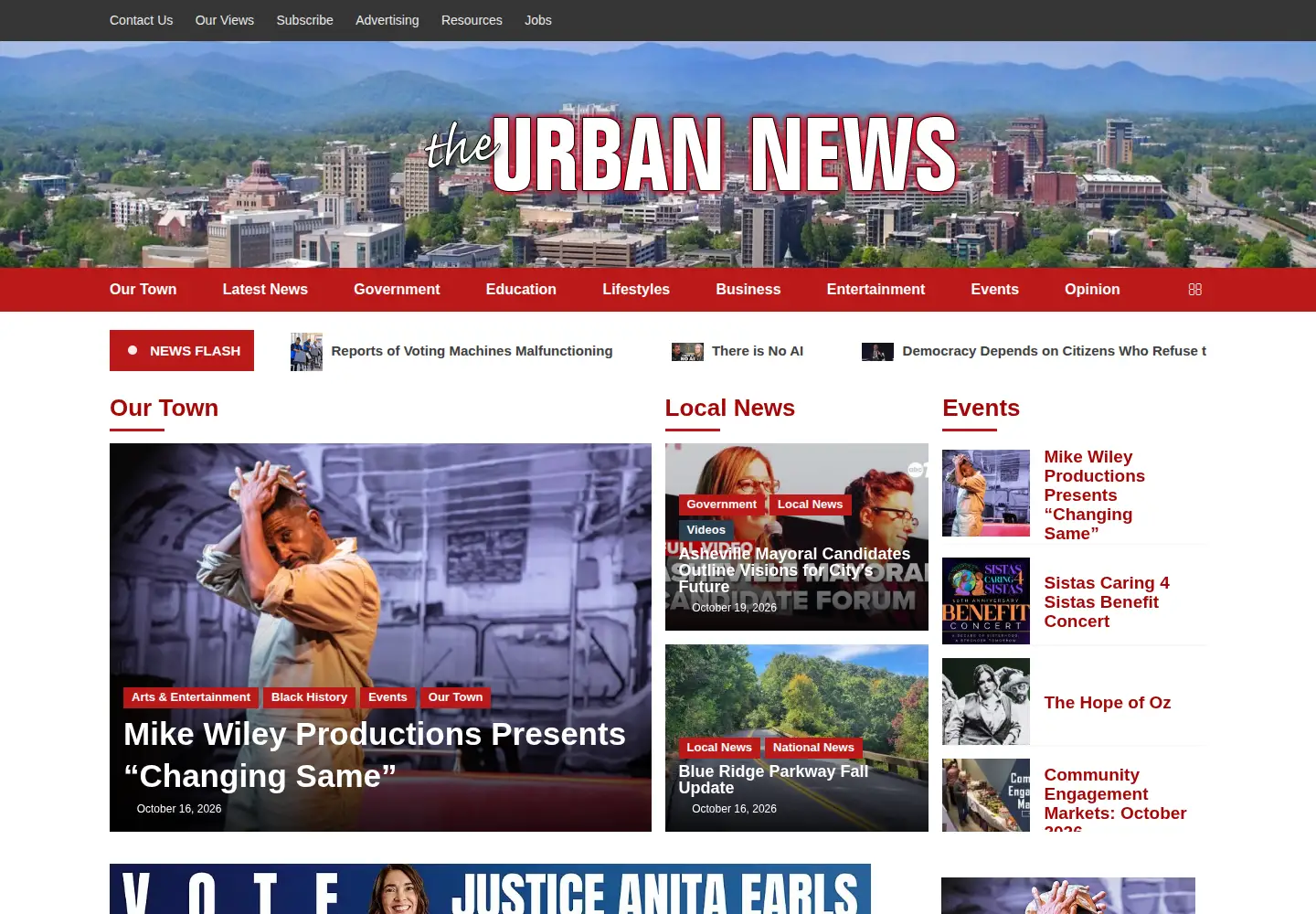 Screenshot of theurbannews.com