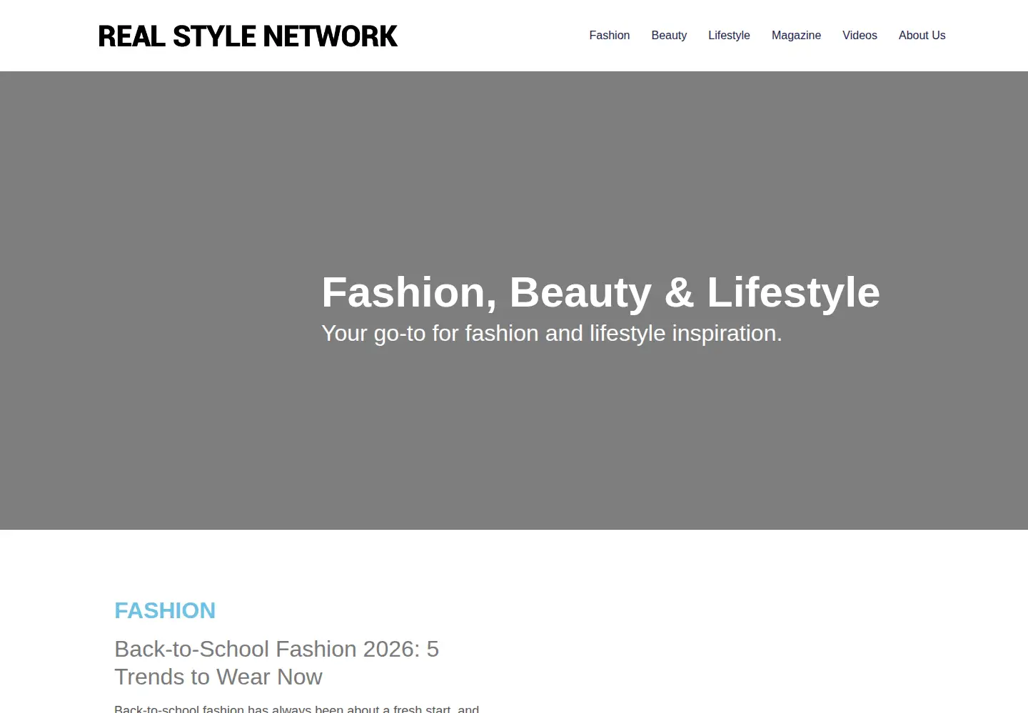 Captured homepage of realstylenetwork.com in the current scan