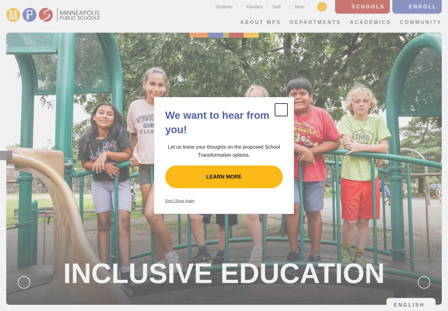 Screenshot of mpschools.org