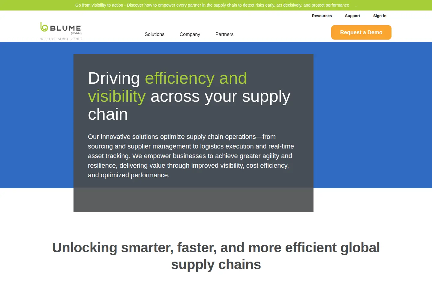 Captured homepage of blumeglobal.com in the current scan