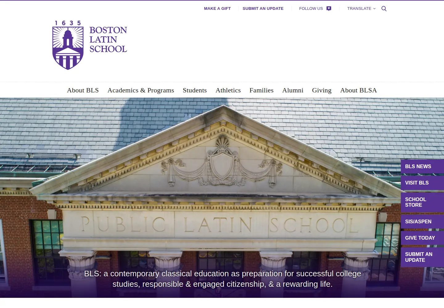Captured homepage of bls.org in the current scan