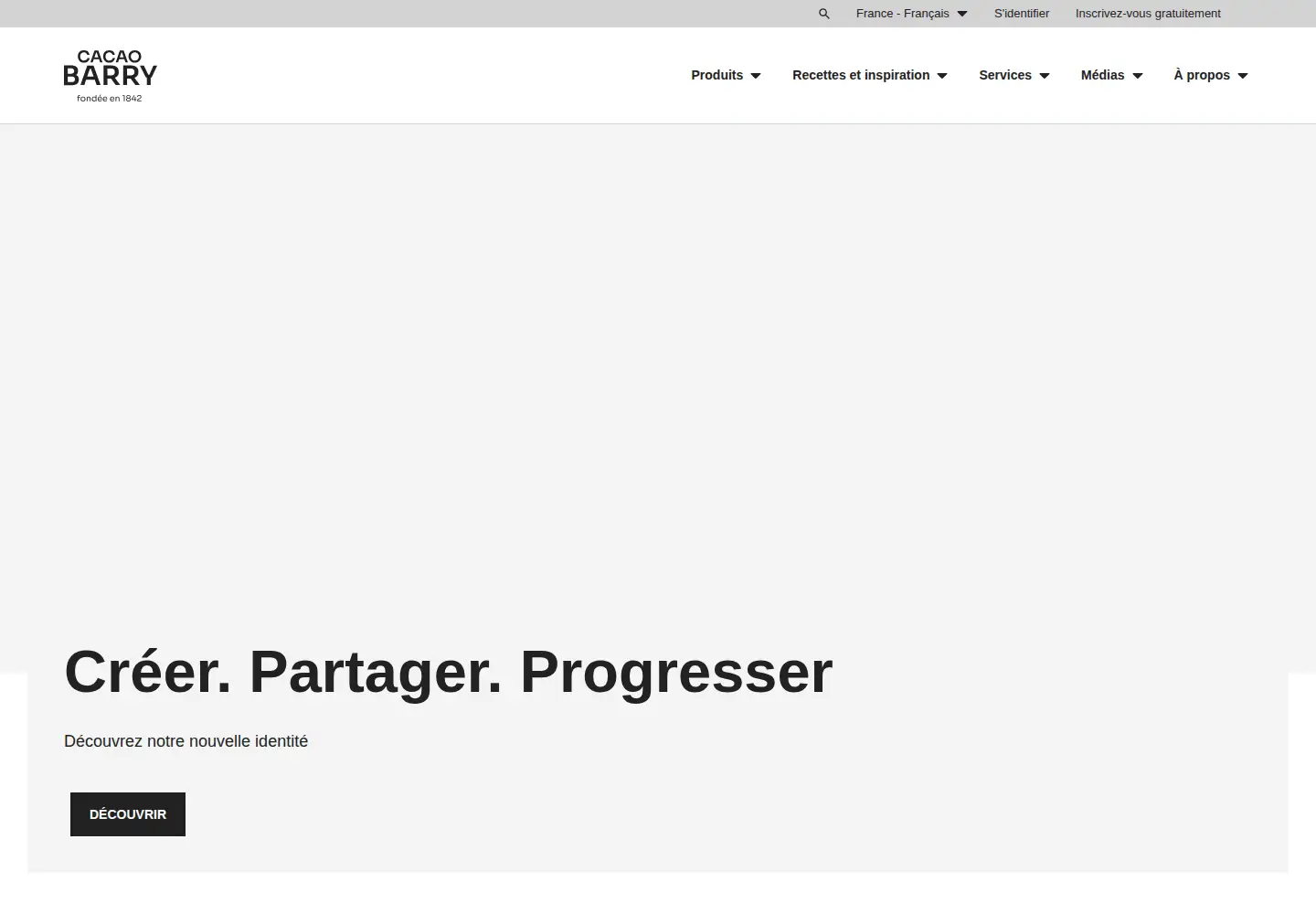 Captured homepage of cacao-barry.com in the current scan