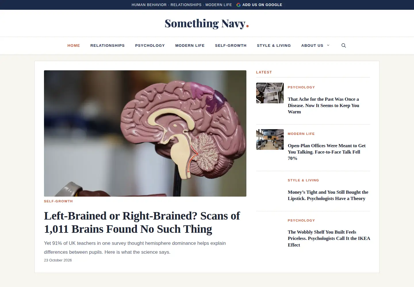 Captured homepage of somethingnavy.com in the current scan