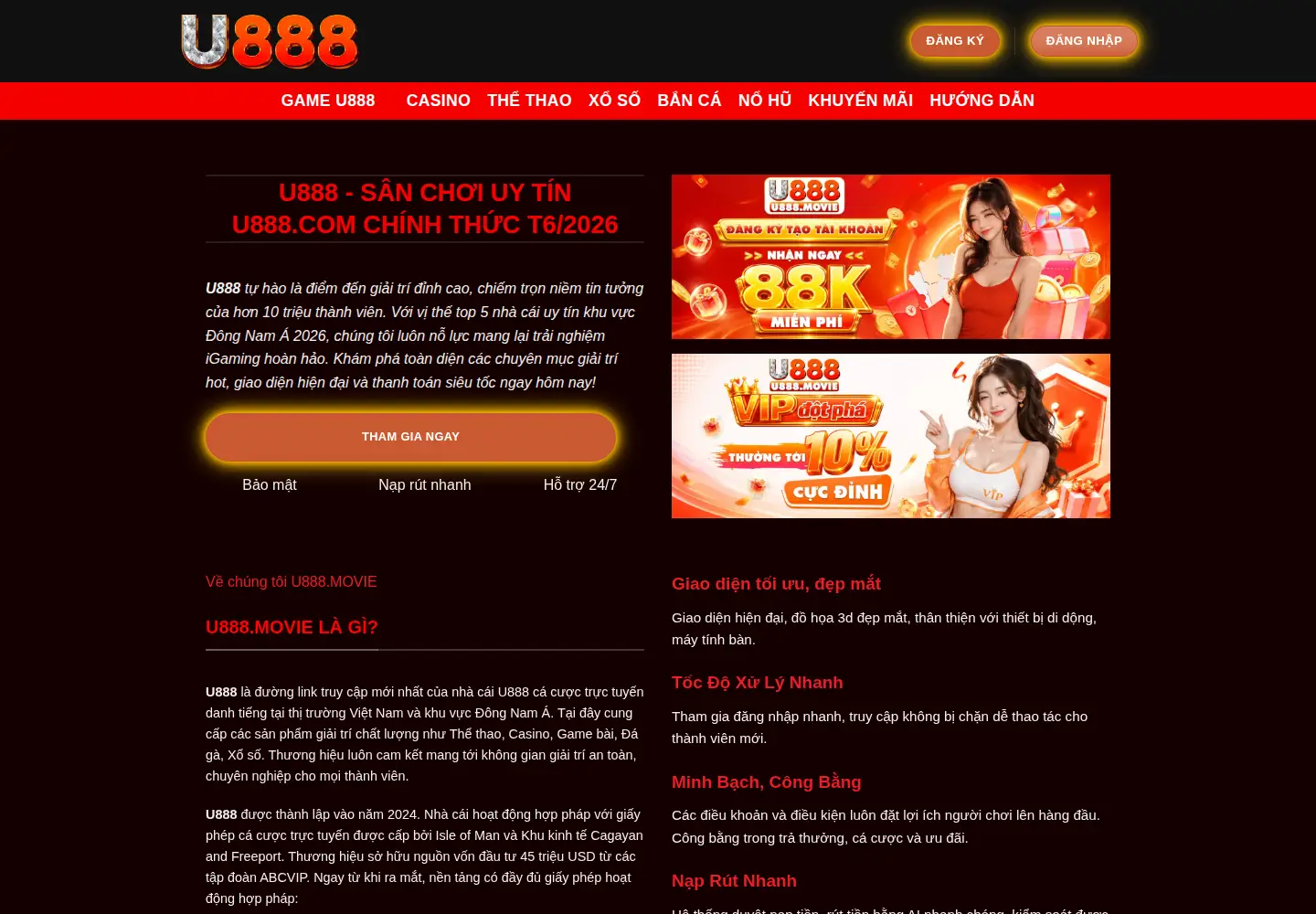 Screenshot of u888.movie