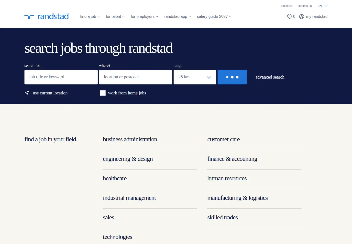 Screenshot of randstad.ca