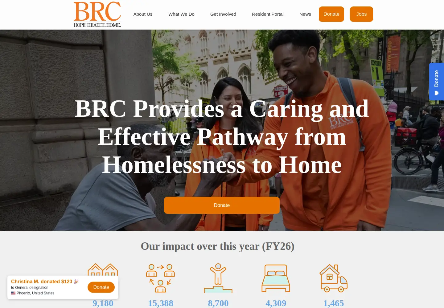 Screenshot of brc.org