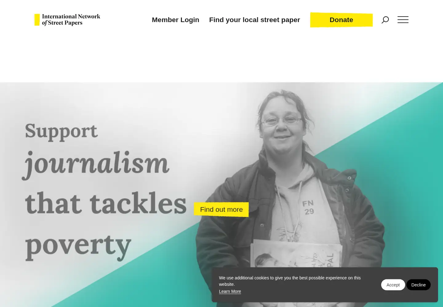 Captured homepage of insp.ngo in the current scan