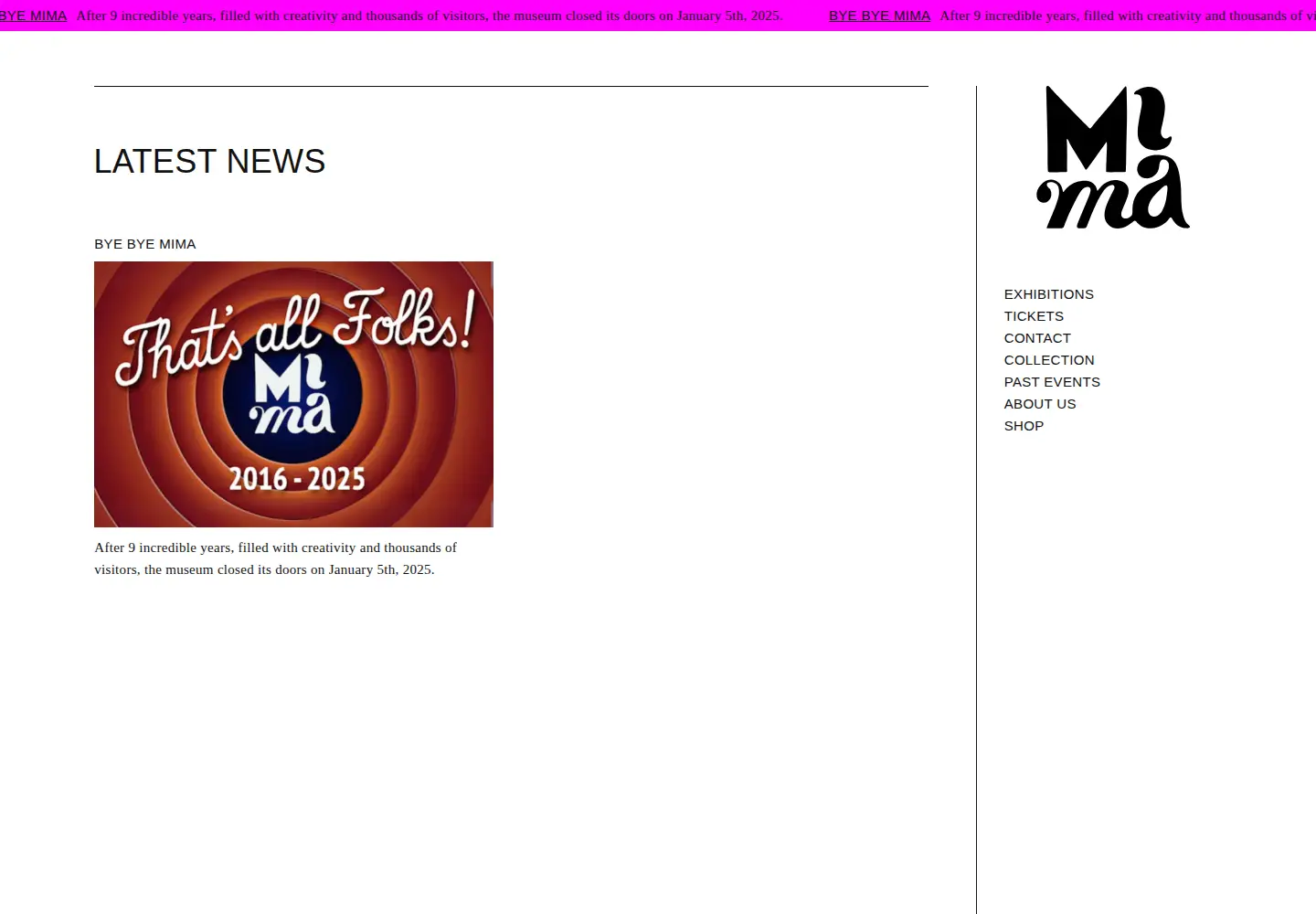 Screenshot of mimamuseum.eu