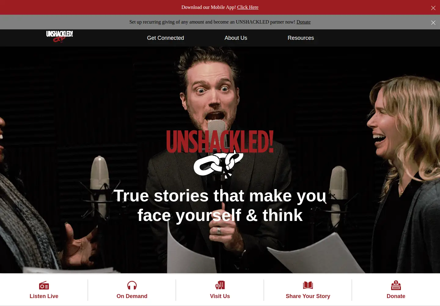 Screenshot of unshackled.org