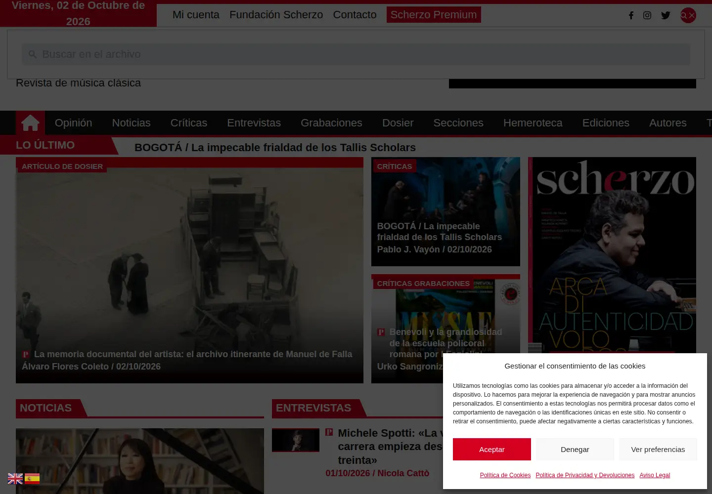Screenshot of scherzo.es