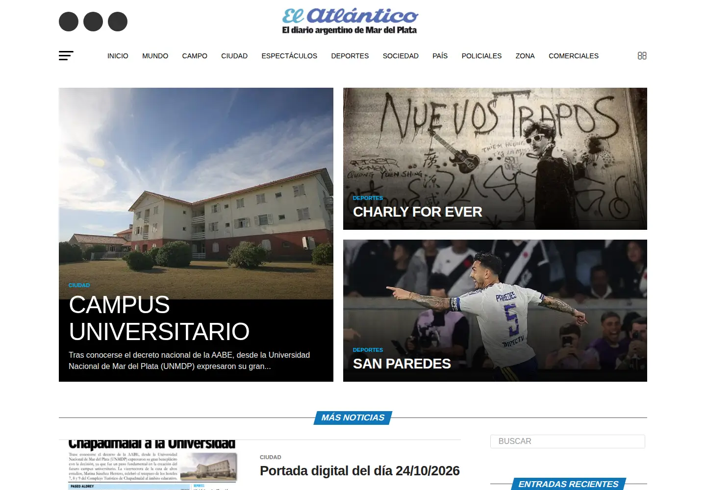 Screenshot of diarioelatlantico.com.ar