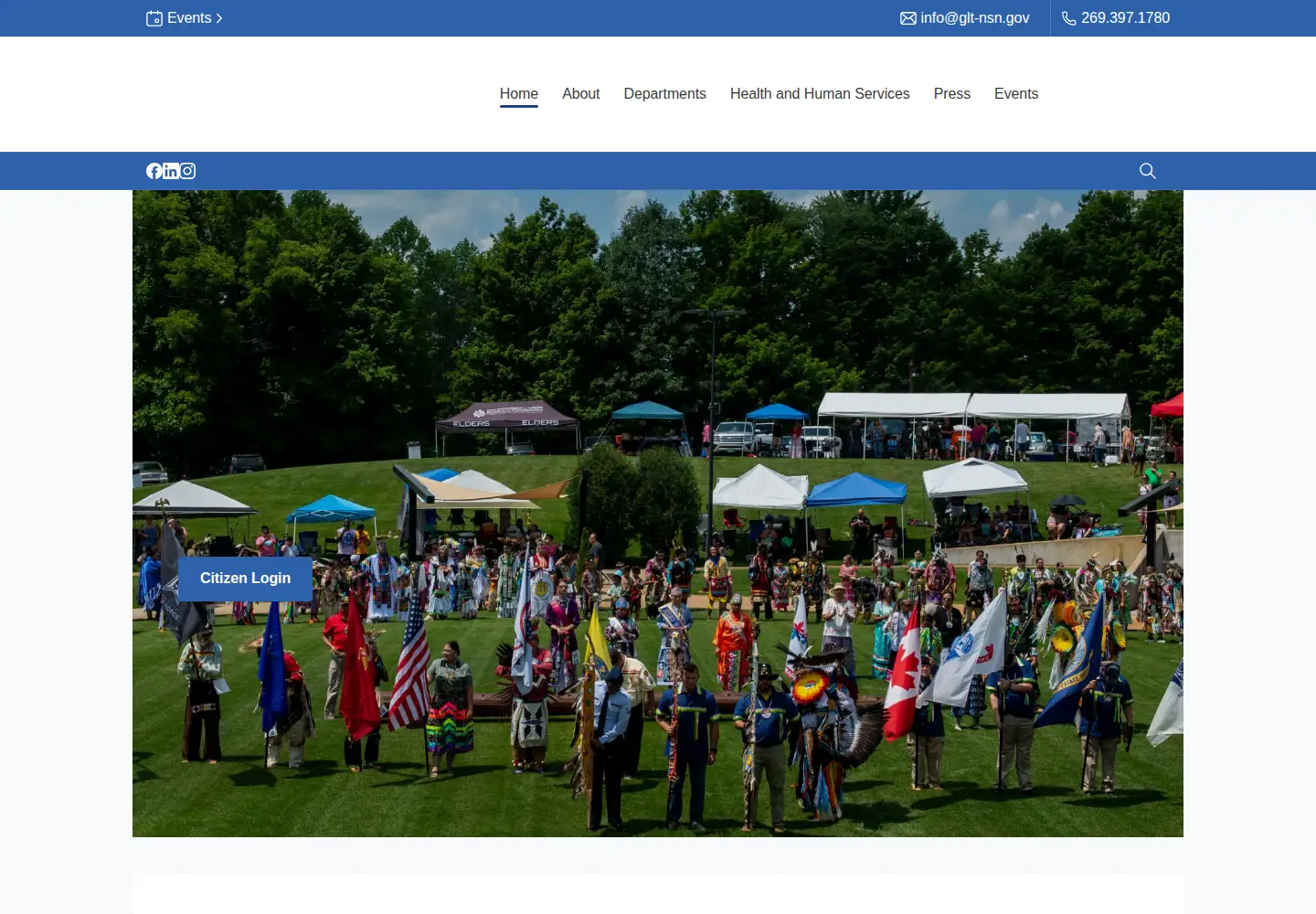 Captured homepage of gunlaketribe-nsn.gov in the current scan