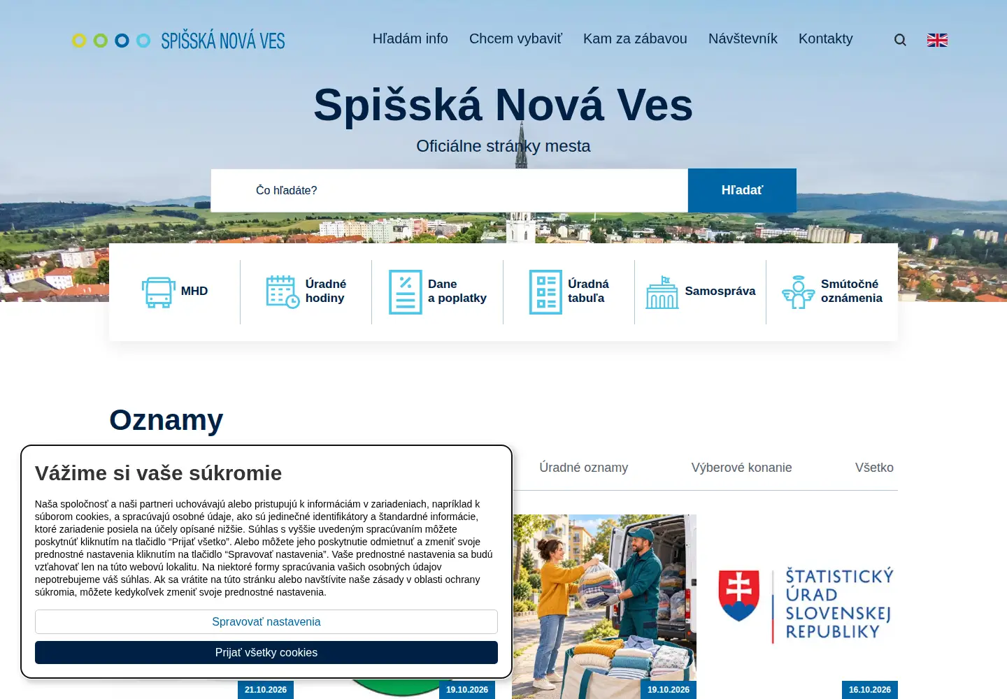 Screenshot of spisskanovaves.eu