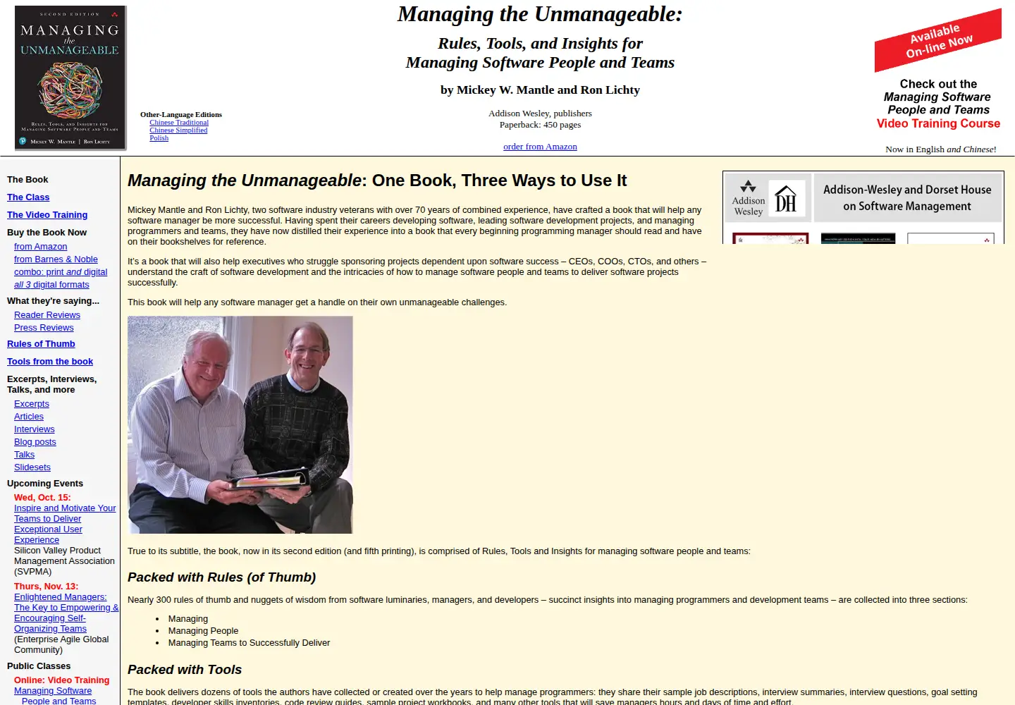 Screenshot of managingtheunmanageable.net