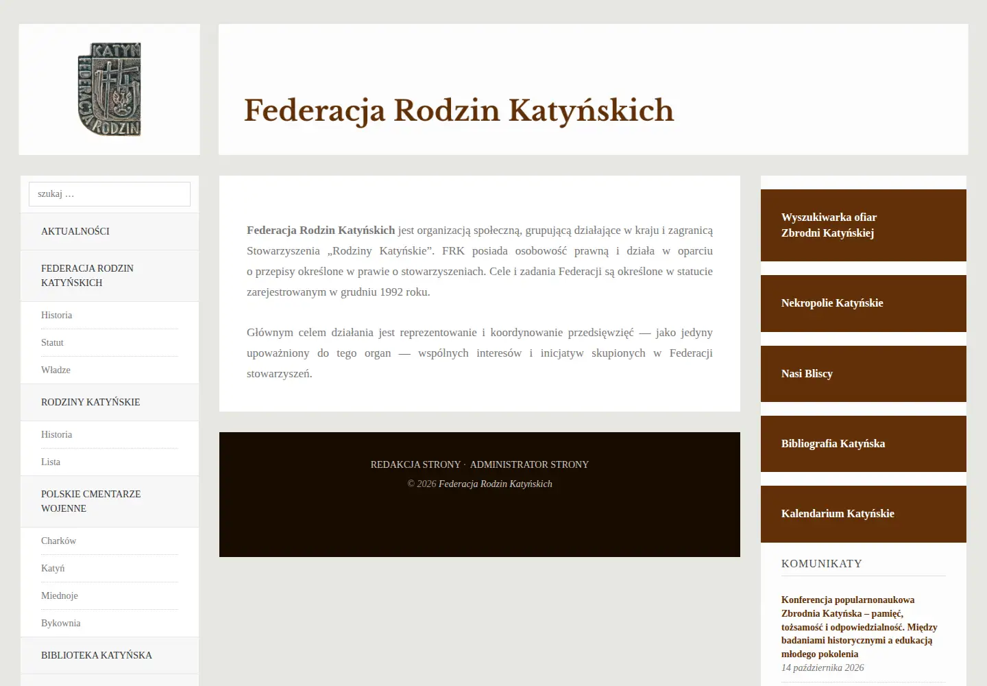 Screenshot of federacja-katyn.org.pl