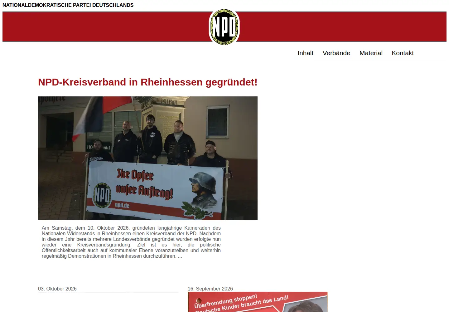 Screenshot of npd.de