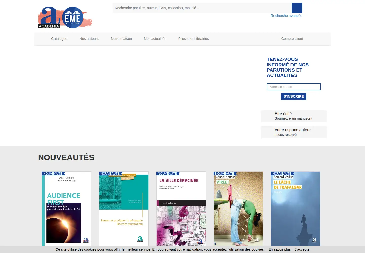 Screenshot of editions-academia.be