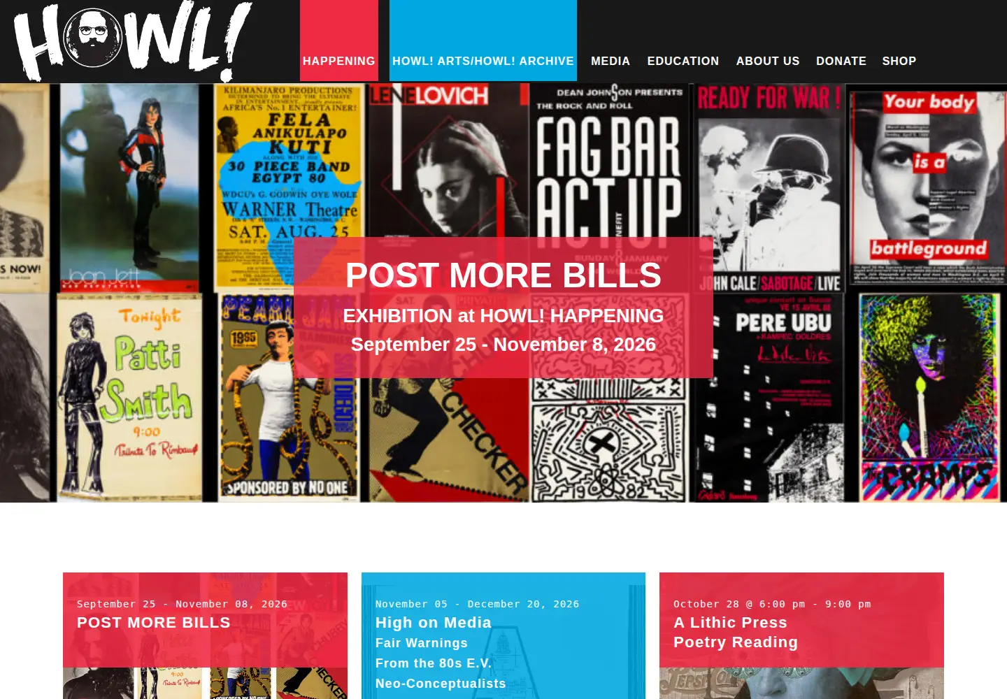 Captured homepage of howlarts.org in the current scan