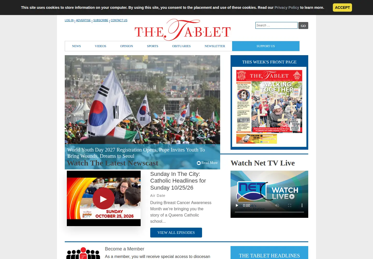 Screenshot of thetablet.org
