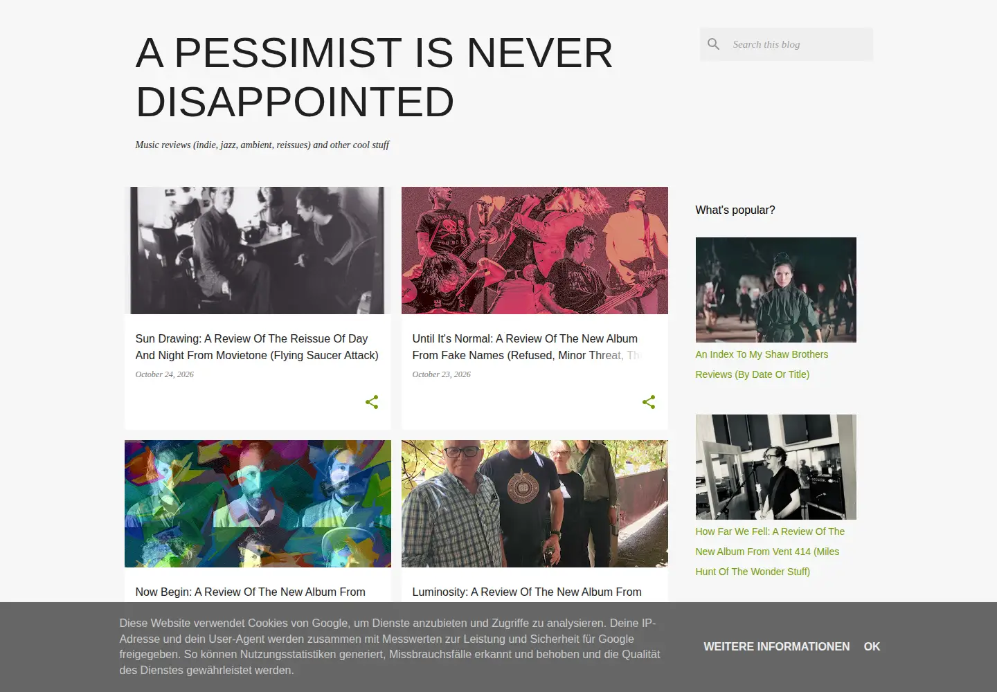 Captured homepage of apessimistisneverdisappointed.com in the current scan