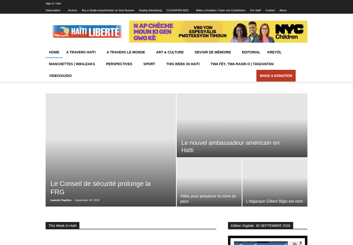 Screenshot of haitiliberte.com