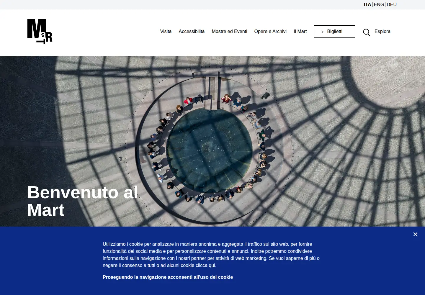 Captured homepage of mart.trento.it in the current scan