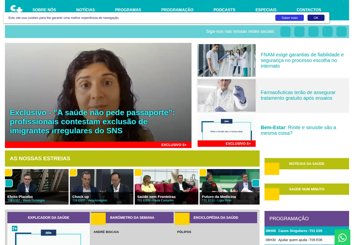 Screenshot of saudemais.tv
