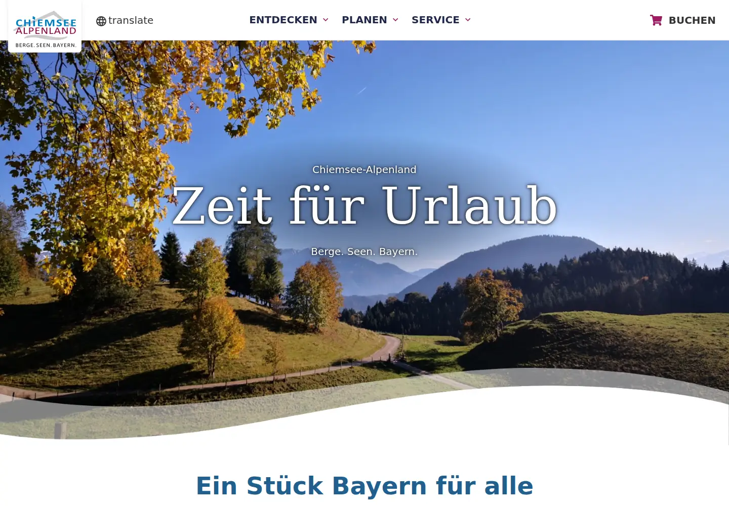 Captured homepage of chiemsee-alpenland.de in the current scan