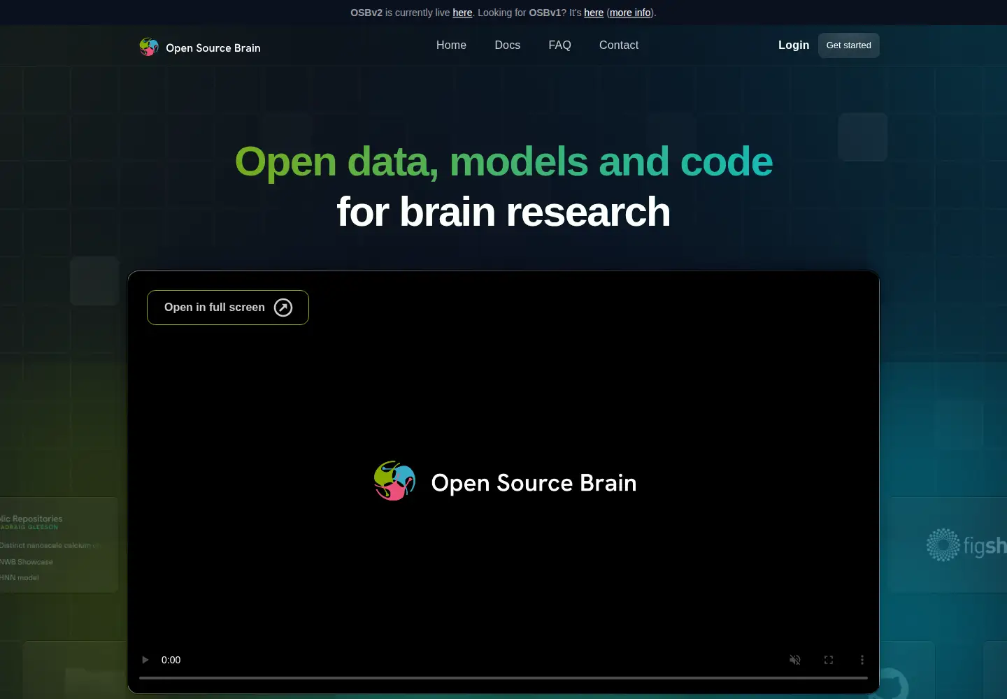 Captured homepage of opensourcebrain.org in the current scan