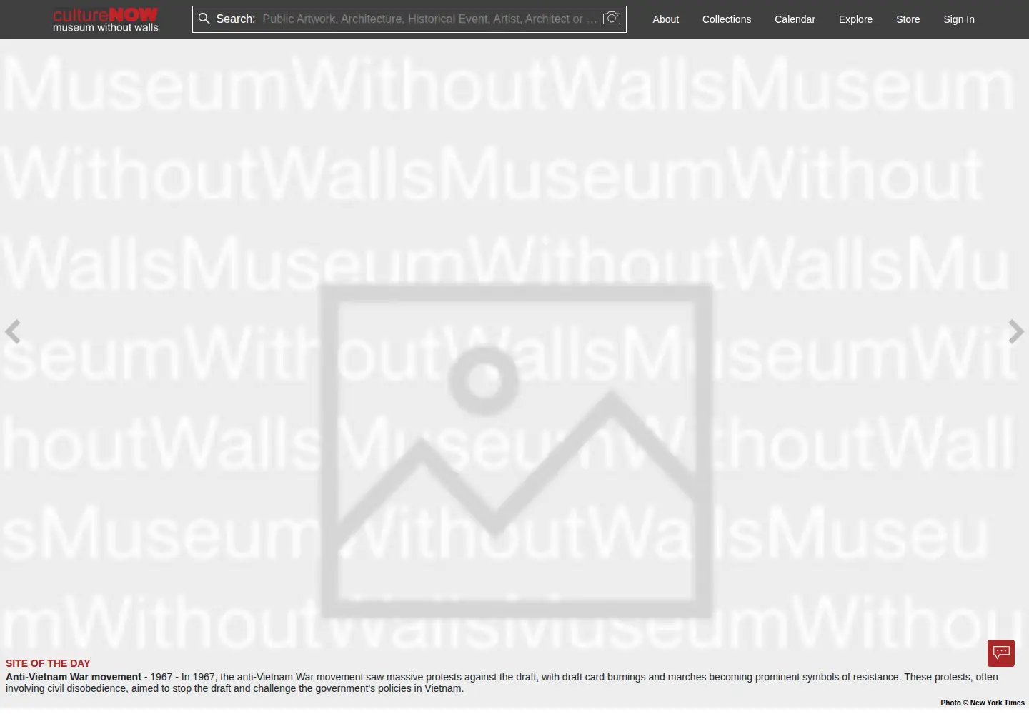Captured homepage of culturenow.org in the current scan