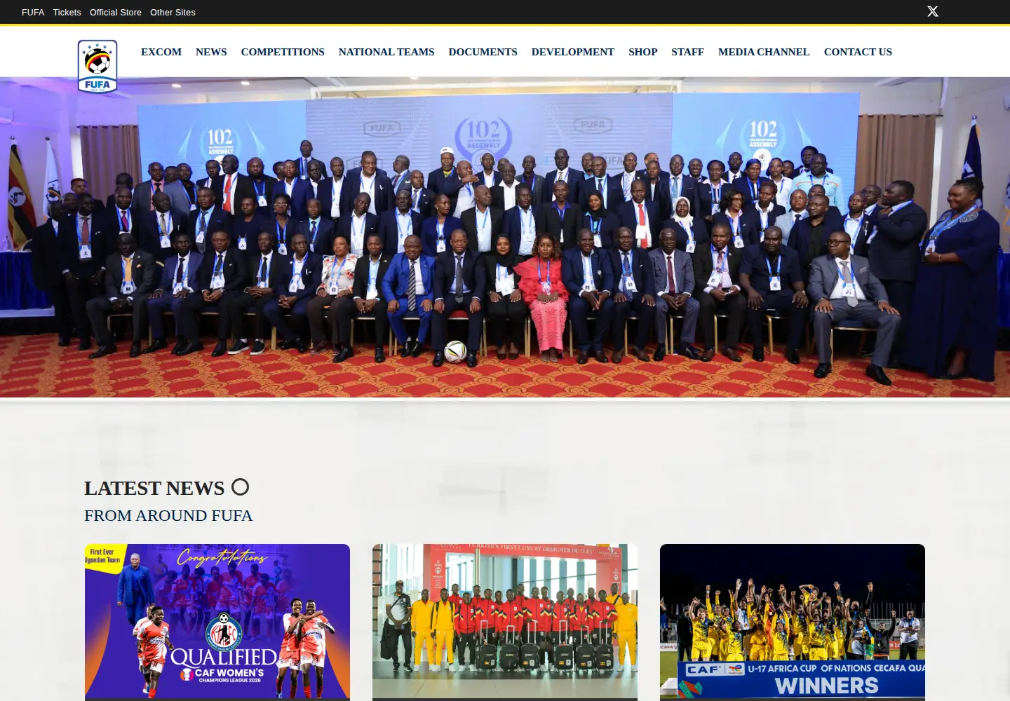 Screenshot of fufa.co.ug