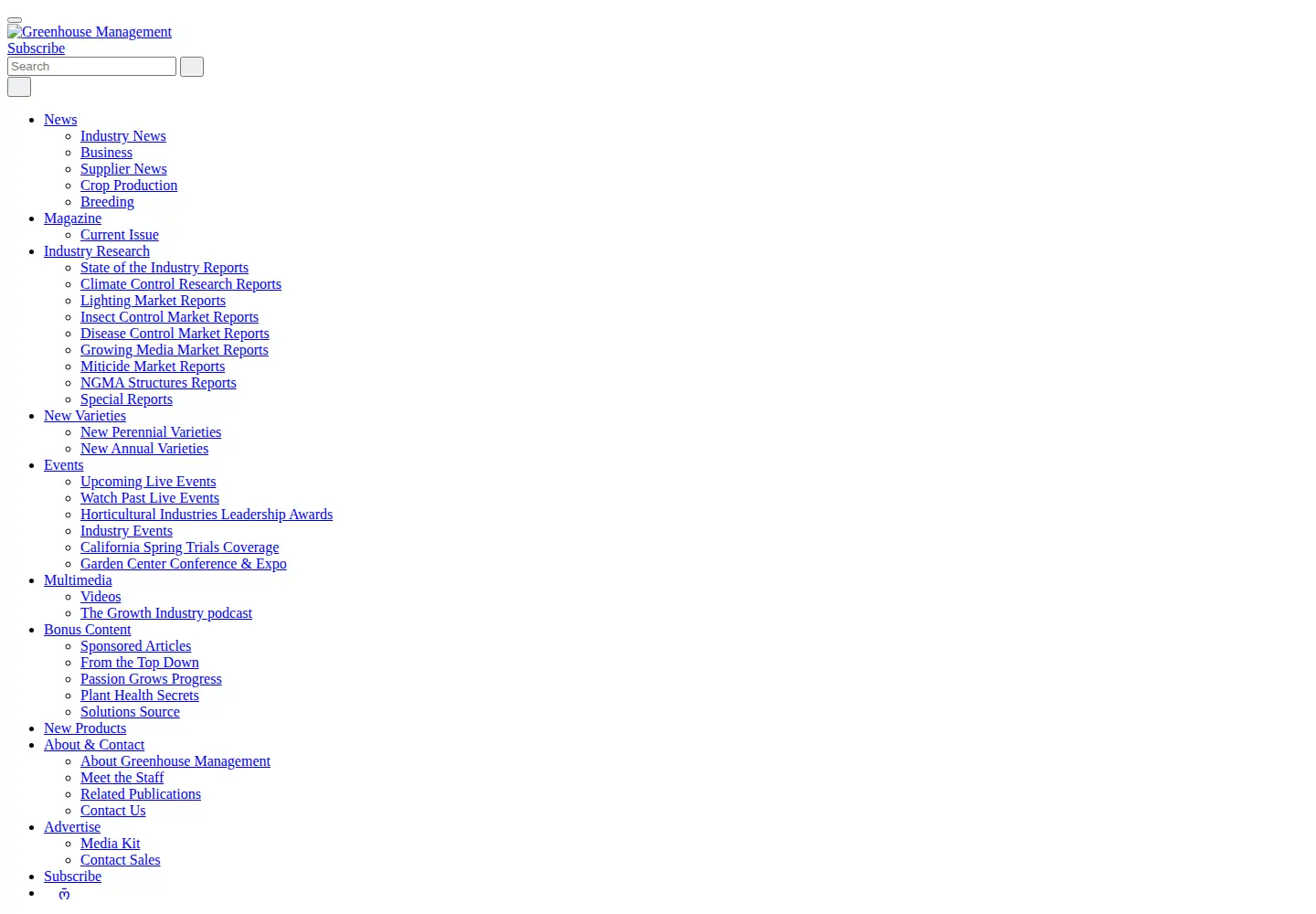 Screenshot of greenhousemag.com