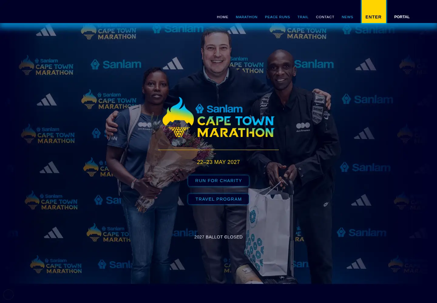 Screenshot of capetownmarathon.com