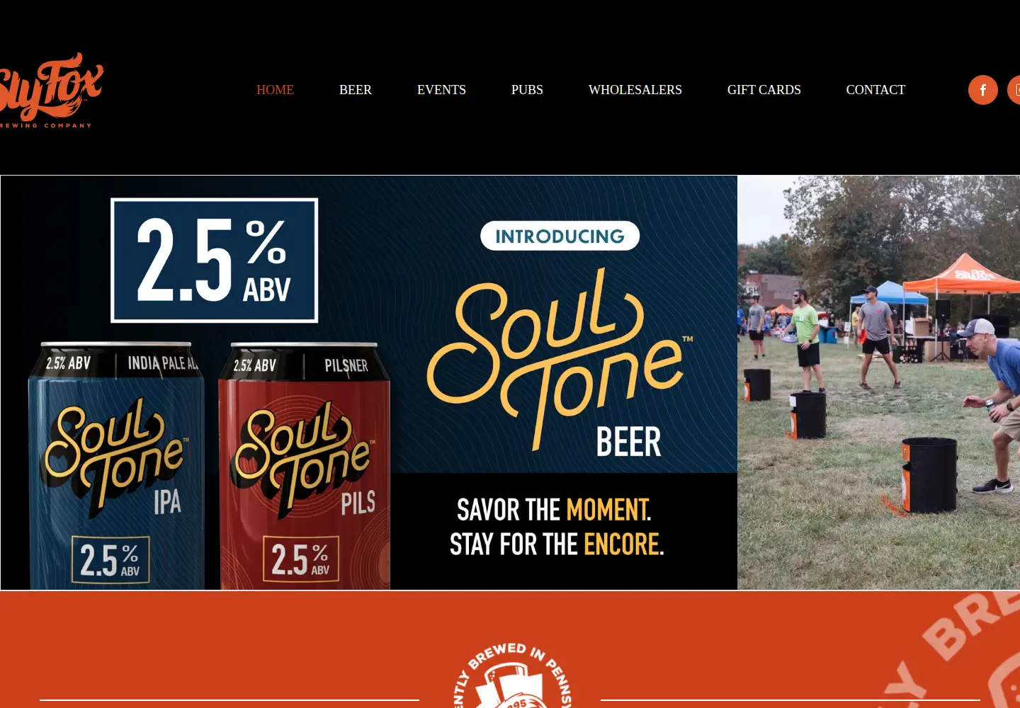 Screenshot of slyfoxbeer.com