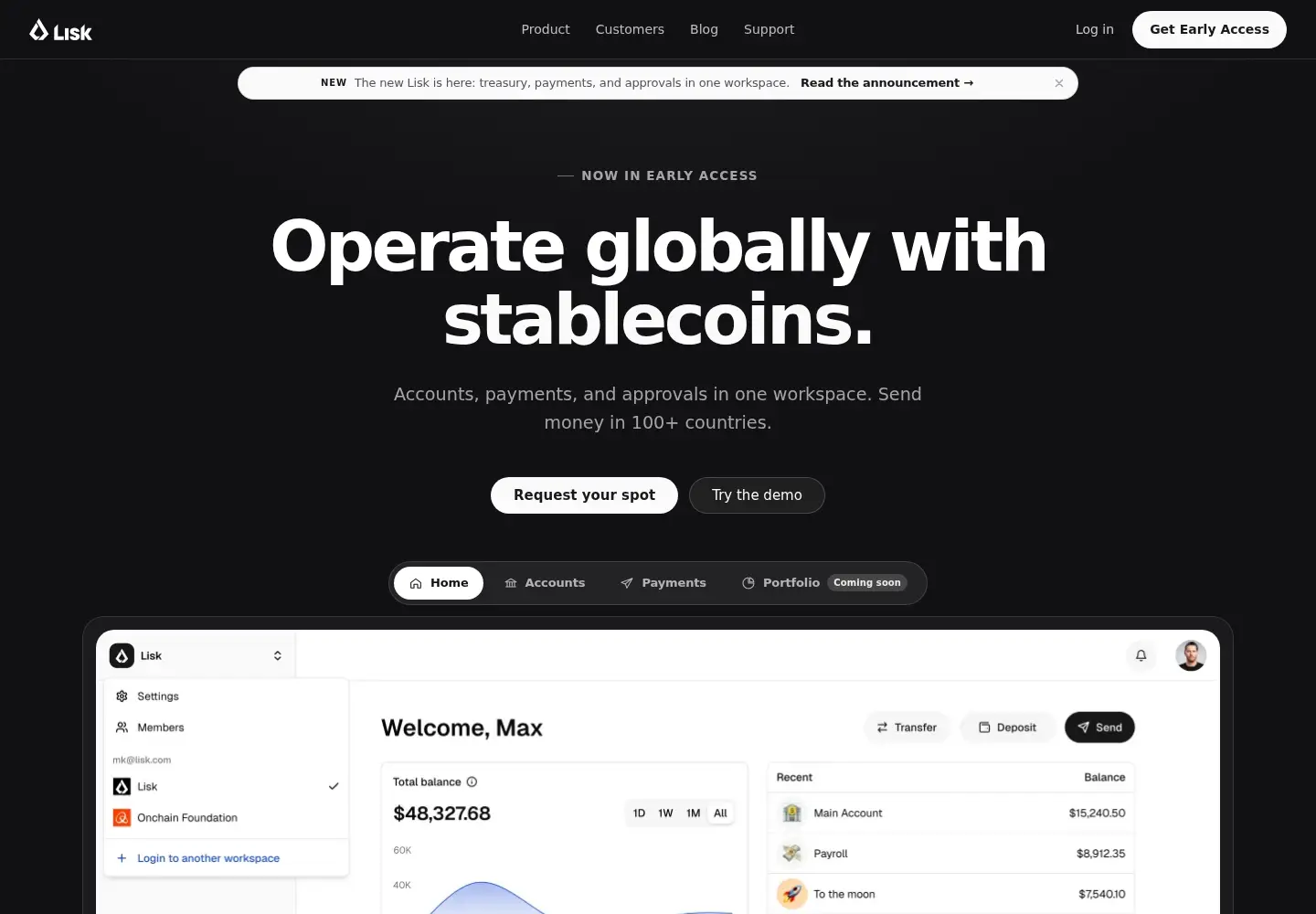 Screenshot of lisk.com