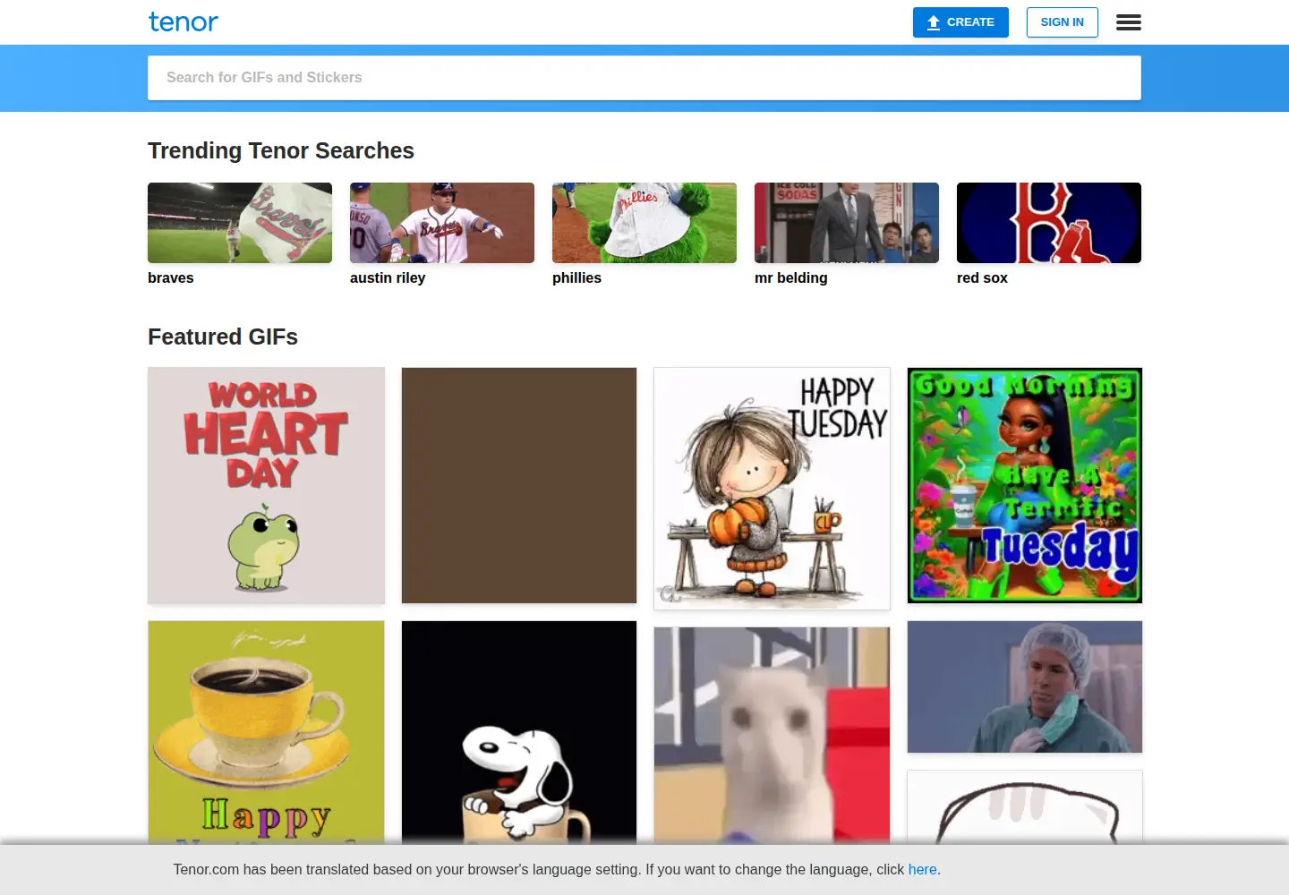 Screenshot of tenor.com