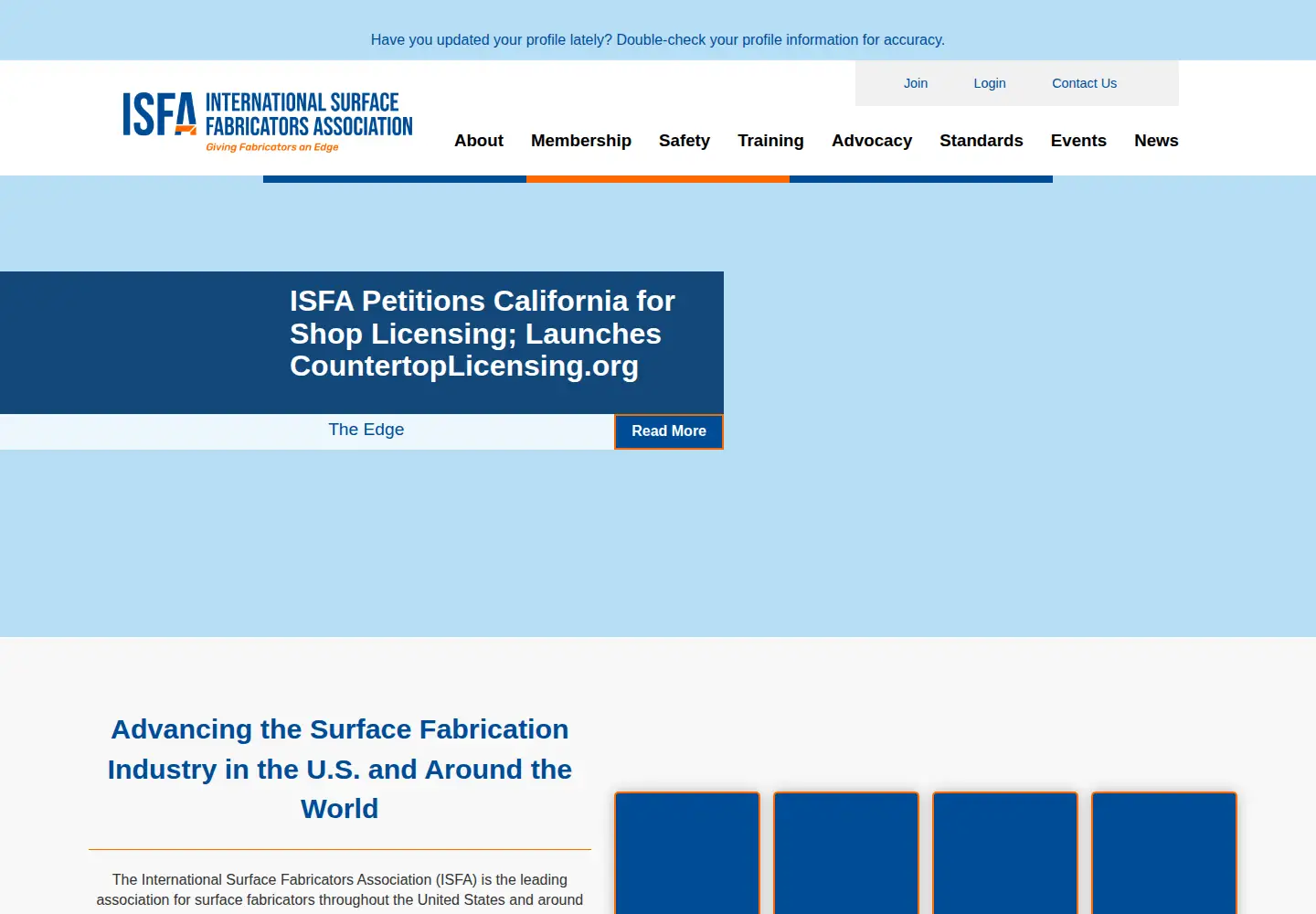 Screenshot of isfanow.org