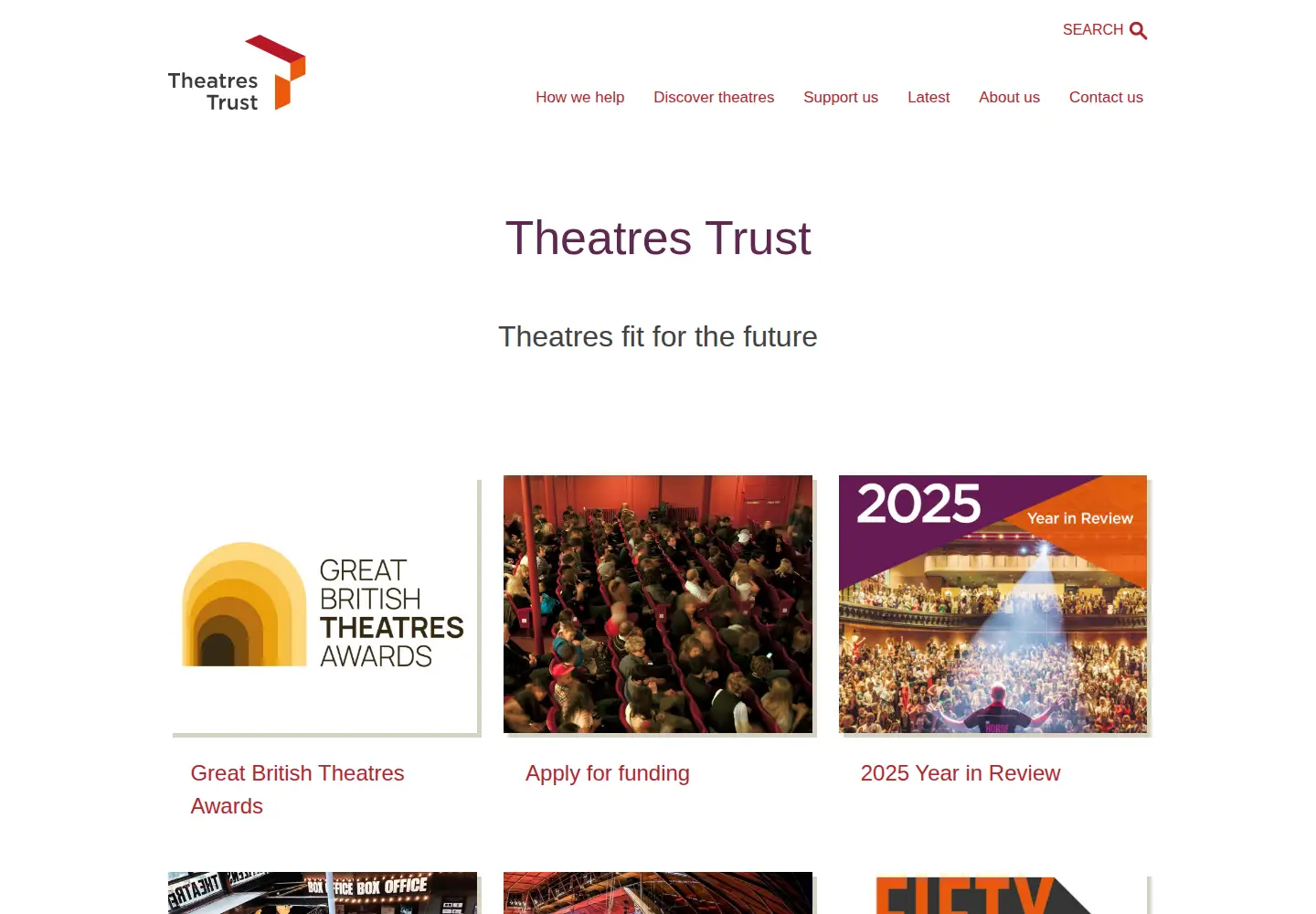 Screenshot of theatrestrust.org.uk