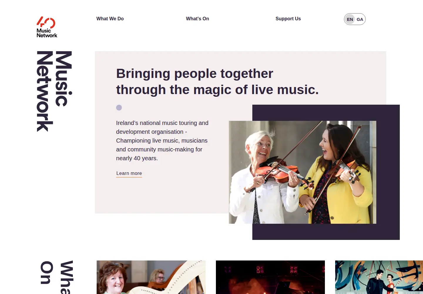 Screenshot of musicnetwork.ie