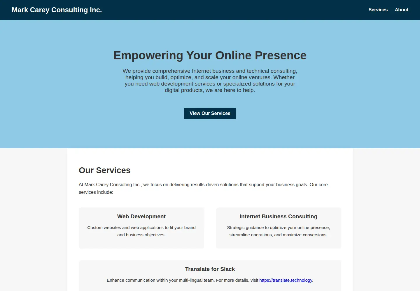 Screenshot of markcarey.com