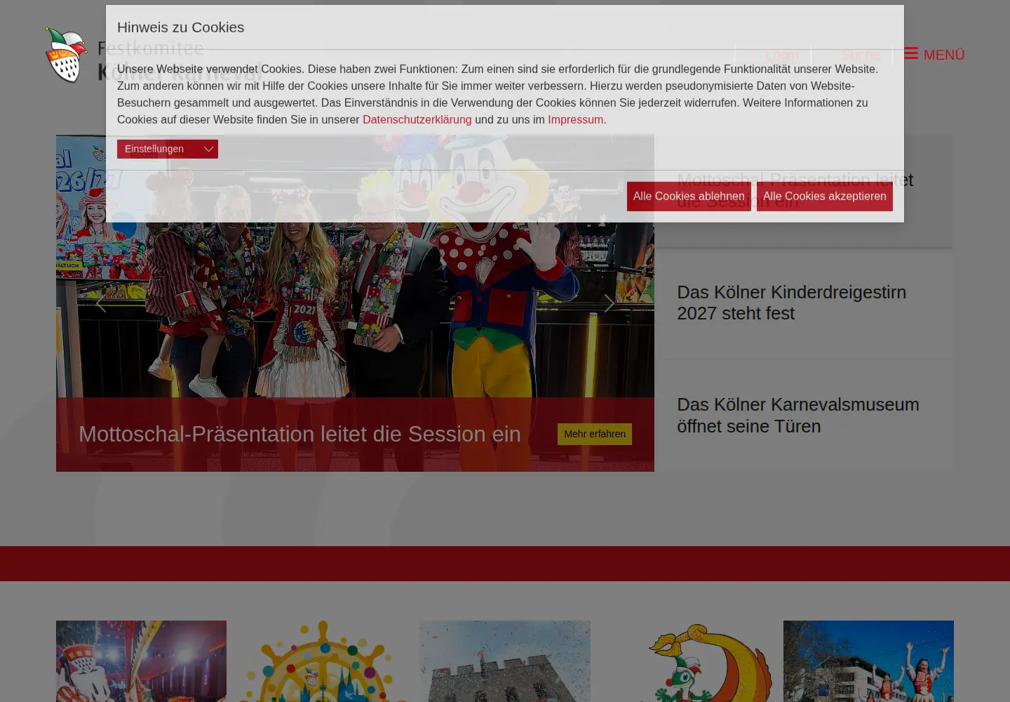 Screenshot of koelnerkarneval.de